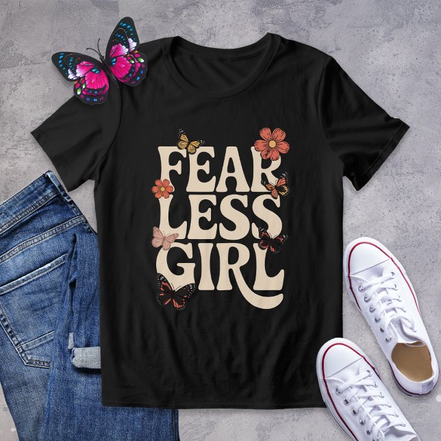 Fearless Girl Retro Butterfly Shirt (Von Creator hochgeladen)