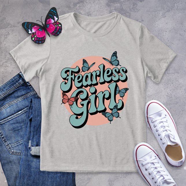 Fearless Girl Retro Circle Butterfly Shirt (Von Creator hochgeladen)