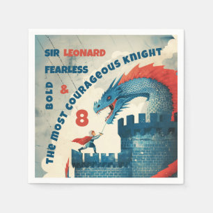Fearless Knight and Dragon Paper Napkin Serviette