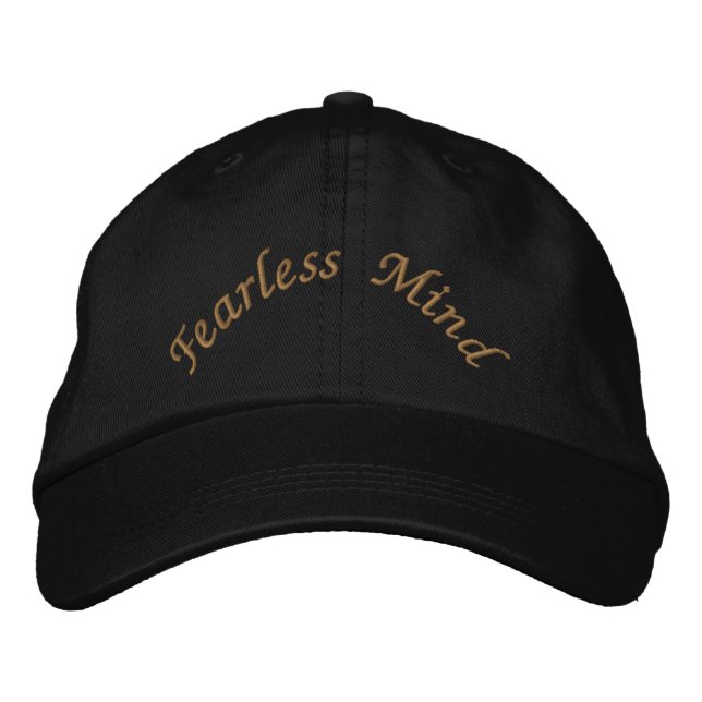 Fearless Mind Classic Black Motivationsmütze Stil Bestickte Baseballkappe (Vorderseite)