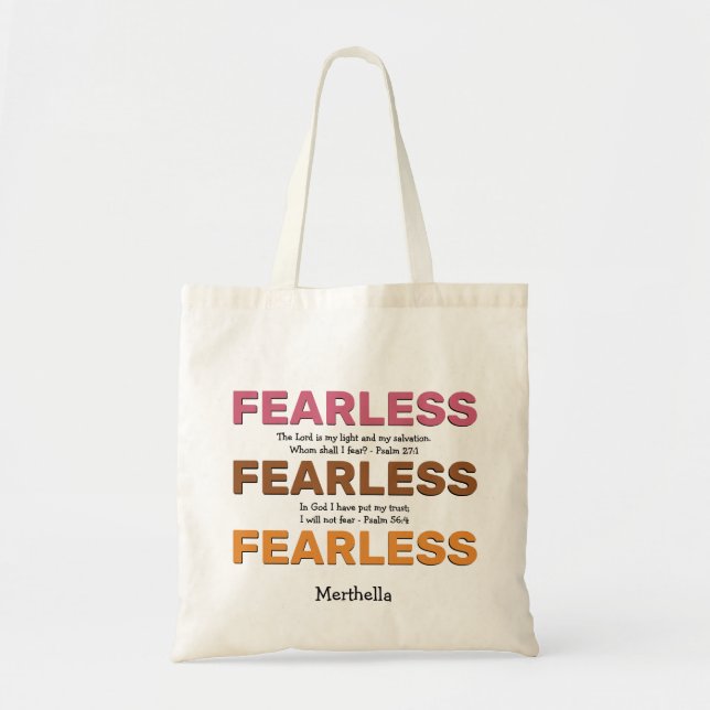 FEARLESS Psalms Inspiration PERSONALISIERT Tragetasche (Vorne)