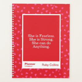Fearless Red Floral Motivational Quote