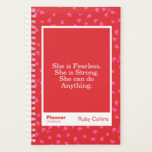 Fearless Red Floral Motivational Quote