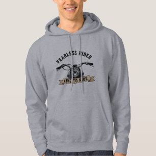 „Fearless Rider“-Frontansicht-Motorrad-Kapuzenpull Hoodie