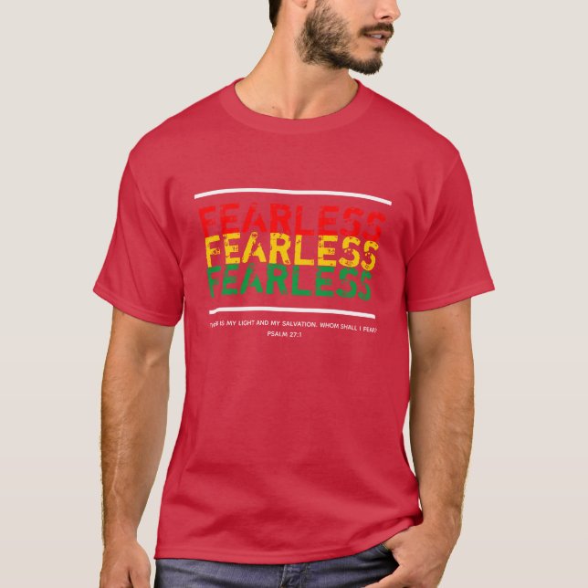 FEARLESS Scripture Christlich PSALM 27 Burgund T-Shirt (Vorderseite)