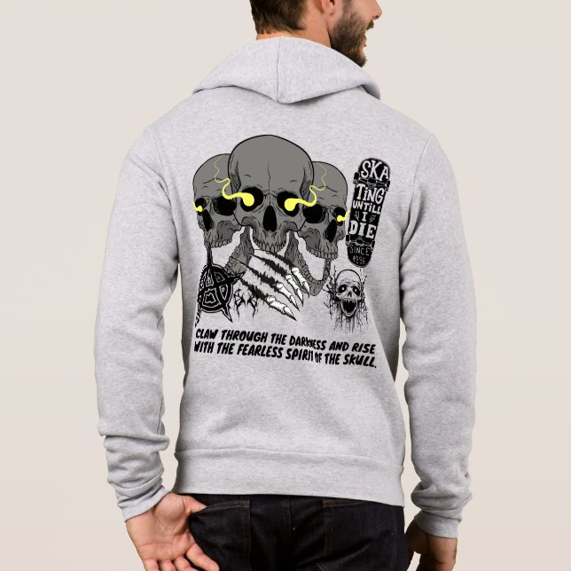 Fearless Skull Claw Hoodie - Gothic Streetwear (Rückseite)