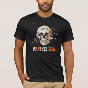 Fearless Soul Totenkopf Blumen Streetwear Edgy T-S T-Shirt