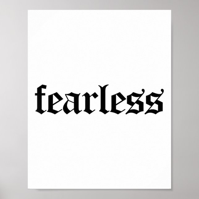 Fearless Tee Shirt, Fearless And Strong Motivation Poster (Vorne)