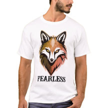 Fearless Wolf Slogan T - Shirt - Freefit Classic C