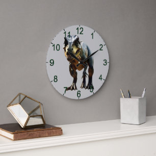 **"Fearsome Grin: The Smirking T-Rex"*** Große Wanduhr