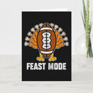 Feast-Modus-Fußball-Truthahn-Lustiges-Thanksgiving Karte