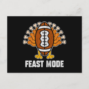 Feast-Modus Thanksgiving-Puter Fußball Fan Geschen Postkarte