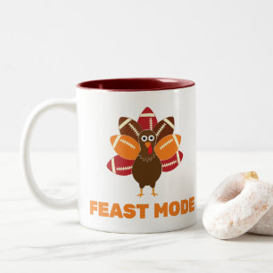 Feast-Modus Thanksgiving und Football Zweifarbige Tasse