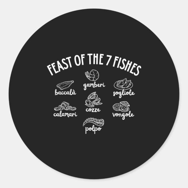Feast Of The 7 Fishes  Runder Aufkleber (Vorderseite)