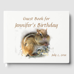 Feasting Chipmunk Animal Birthday Party Guest Book Gästebuch