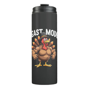 Feastmode Funny Erntedank Türkei Fitness Essen Thermosbecher