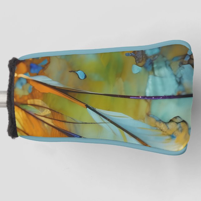 Feather Abstrakt AI Art Golf Headcover (Vorderseite)