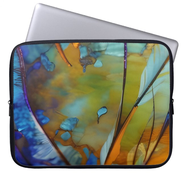 Feather Abstrakt AI Art Laptopschutzhülle (Vorderseite)