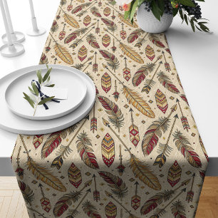 Feather Arrows Gemustert Table Runner Tribal Style Großer Tischläufer