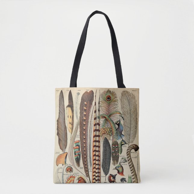 Feather Bird Wildlife Antique Feathers Tasche (Vorderseite)