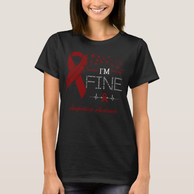 Feather Birds I'm Fine Amyloidose Awareness T-Shirt (Vorderseite)