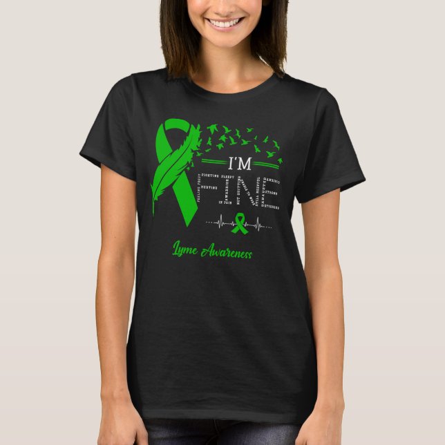 Feather Birds I'm Fine Lyme Awareness T-Shirt (Vorderseite)