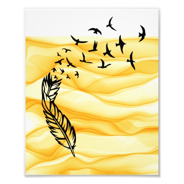 Feather Birds Shadow Art Fotodruck (Vorne)