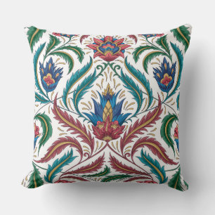 Feather Blätter Blumenmuster Imitate Tapestry Red  Kissen