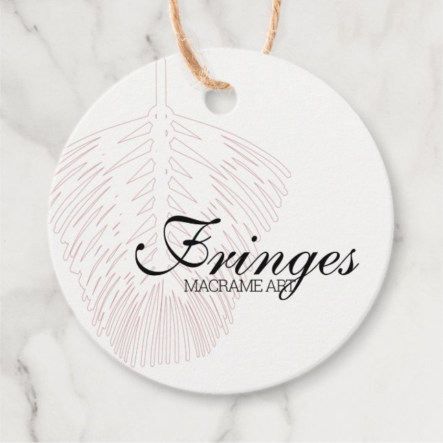 Feather Design Macrame Art Hang Tag Geschenkanhänger (Vorderseite)