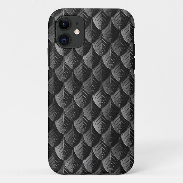 Feather Dragon Scale Armor Black iPhone Case (Rückseite)
