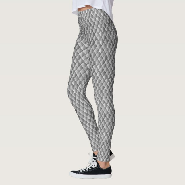 Feather Dragon Scale Rüstungssilber Leggings (Links)