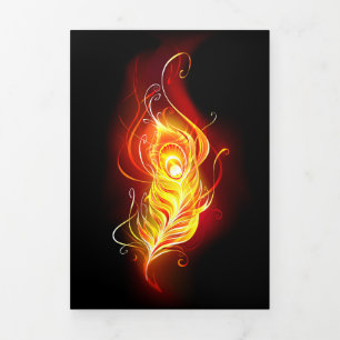 Feather Dreifach Gefaltete Einladung