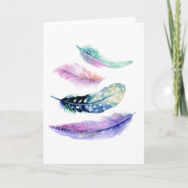Feather Favorites Benutzerdefinierte Grußkarte Karte (Vorderseite)