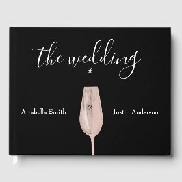 Feather Floral Pink Champagne Einladung Hochzeitsf Gästebuch