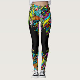 Feather Fun Pop Fashion Leggings