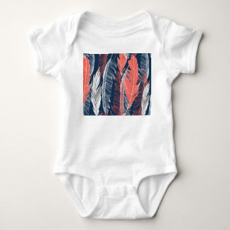 Feather Graphics, schönes nahtloses Muster. Baby Strampler