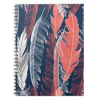 Feather Graphics, schönes nahtloses Muster. Notizblock