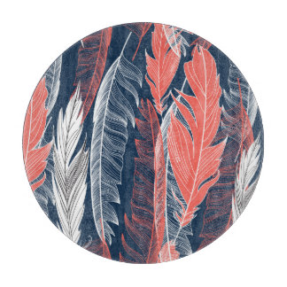 Feather Graphics, schönes nahtloses Muster. Schneidebrett