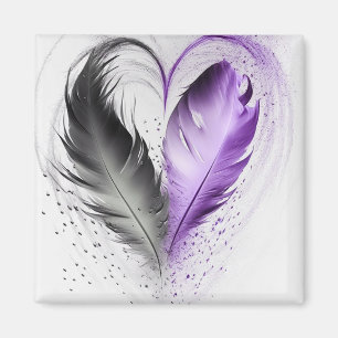 Feather Heart - Lila Magnet