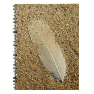 Feather in Sand Notizblock