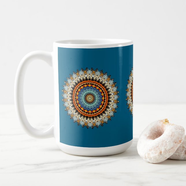 Feather Mandala  Mug (Avec donut)