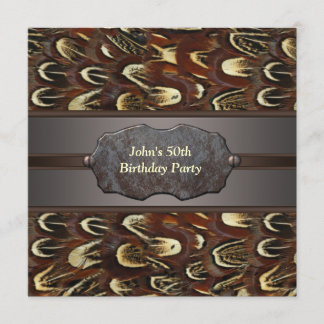 Feather Metal Mans 50. Geburtstag Einladung