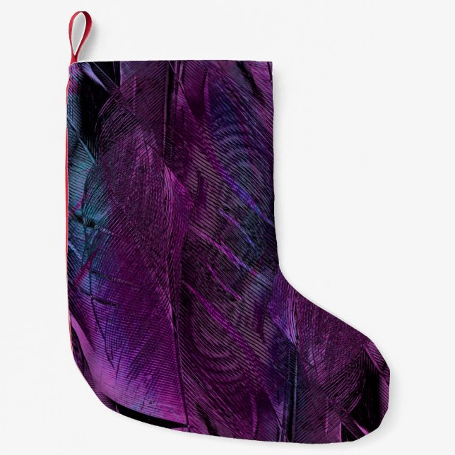 Feather Muster Textur Kleiner Weihnachtsstrumpf (Vorderseite)