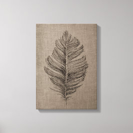 Feather no 2 Taupe Leinwand Kunst, Dichtung und Mu