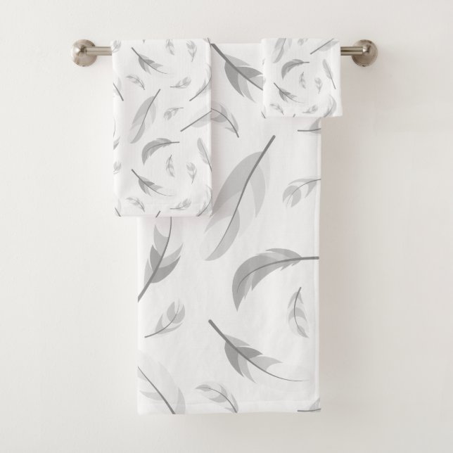Feather pattern badhandtuch set (Insitu)