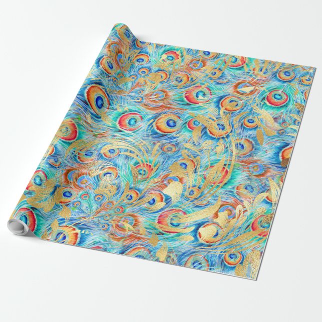 Feather peacock geschenkpapier (Ungerollt)