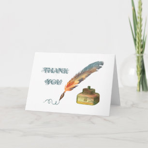Feather Pen Vielen Dank Grußkarte Dankeskarte