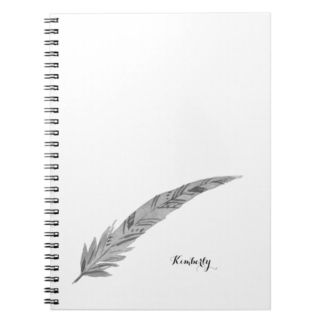 Feather Personalisiert Notebook - Watercolor Notizblock (Vorderseite)