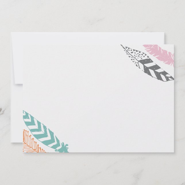 Feather Print 12x18 Stationery by Origami Prints Mitteilungskarte (Vorderseite)