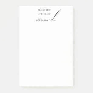 Feather Quill Author Writer Custom Personalisiert Post-it Klebezettel